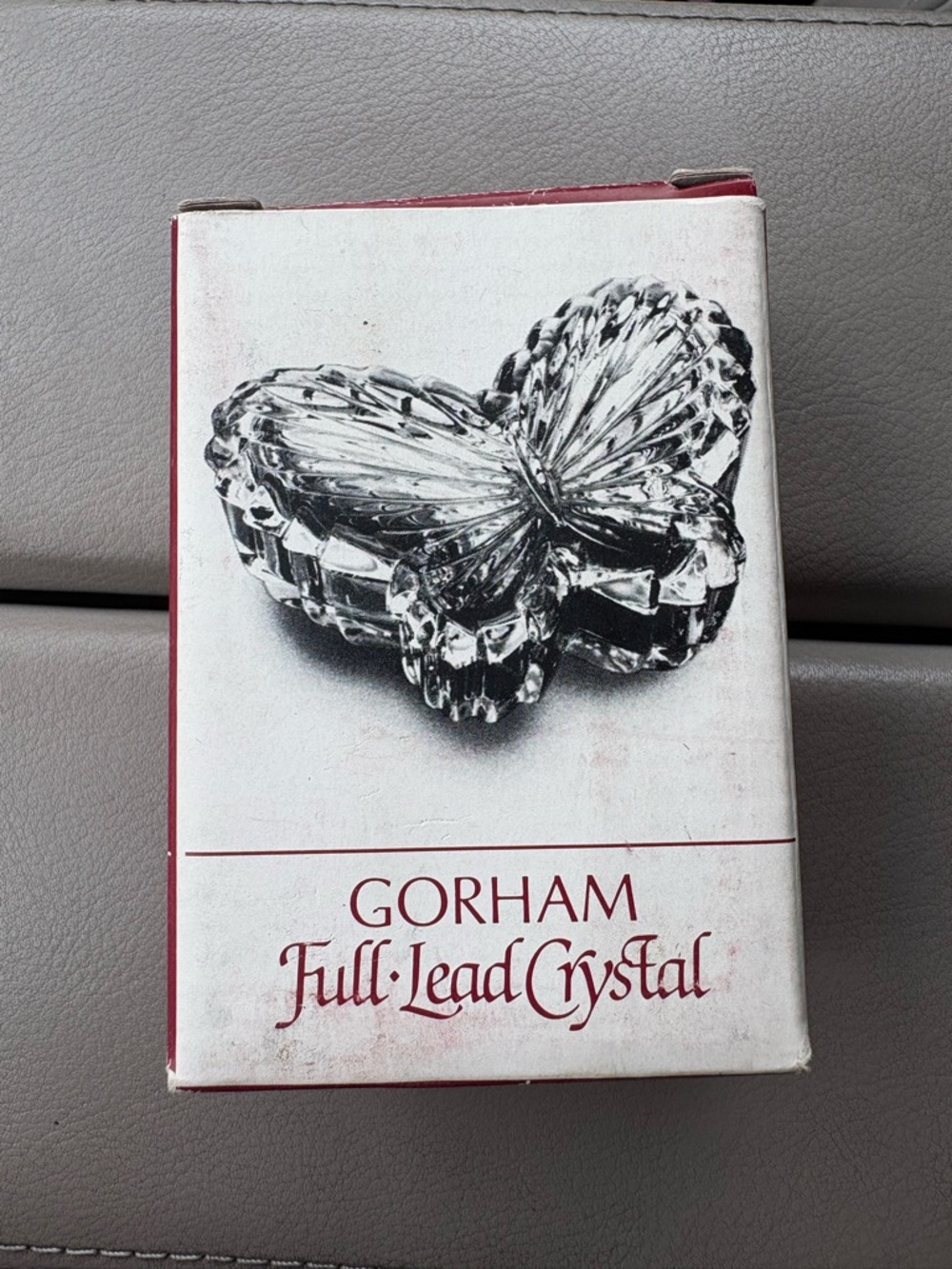Gorham Vintage Crystal Butterfly Trinket Box